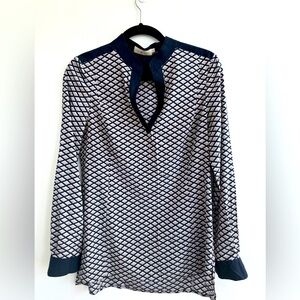 Tory Burch Velda Tunic Top Silk Stretch Size 6